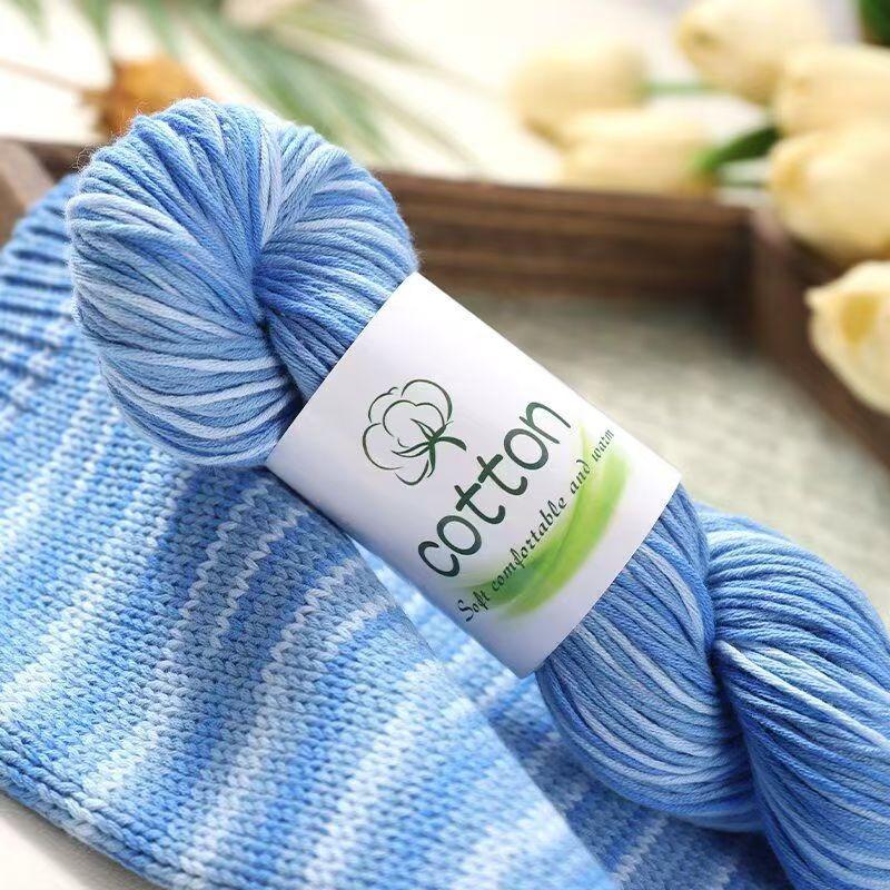 50g Pure Cotton Dopamine Hand Dyed Gradual Change Wool Thread Segment Yarn DIY Knitting Woven Baby Sweater Scarf Ball