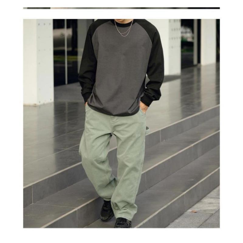 New Autumn Winter Long-sleeved T-shirt Raglan Sleeve Bottoming Shirt Solid Color Loose Versatile Bottoming Trend