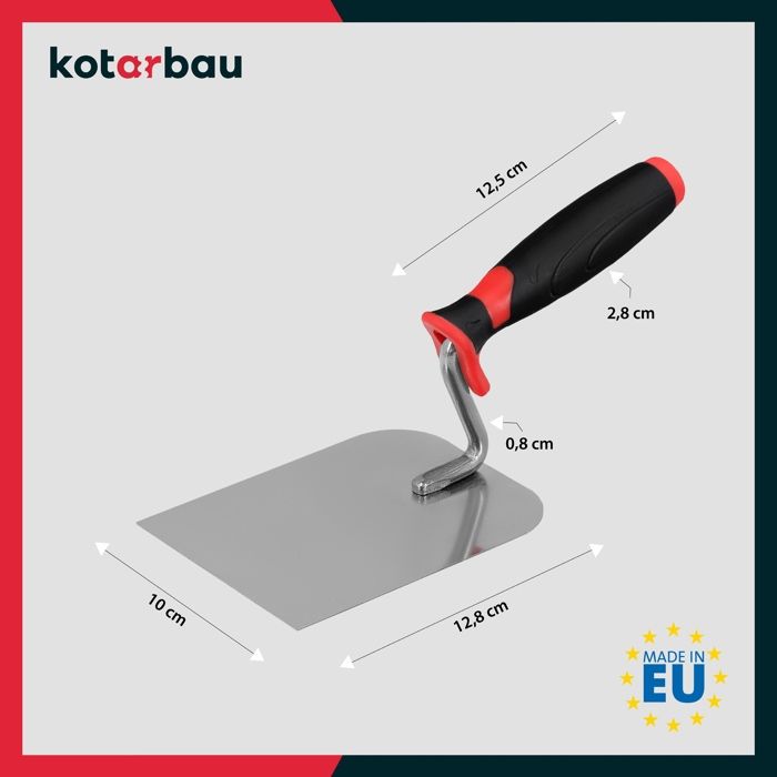 128 Mm X 100 Mm Stainless Steel Masonry Trowel with Rubber Handle - KOTARBAU®
