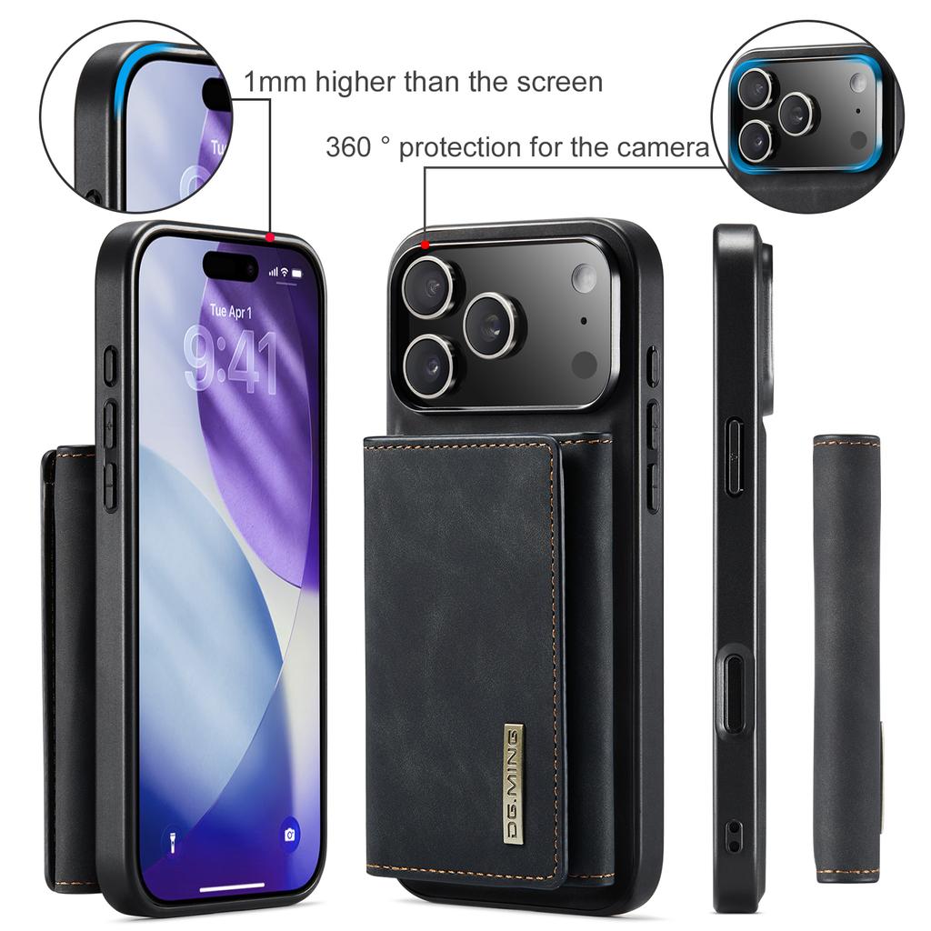 For IPhone 17 Air 16 15 14 Plus 13 12 11 Pro Max XS XR Phone Case 2 in 1 Detachable Wallet Cards Holder Magnetic Leather Cover