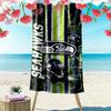 Seattle Seahawks Print Beach Towel, Large Soft Quick Dry Towel for Beach Camping Swimming