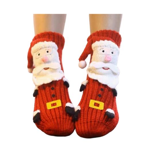 1 Pair Knitted Animal Socks Autumn Winter Thick Warm Knitting 3D Animal Doll Mid-calf Socks Women Stretch Home Floor Carpet Sleeping Socks