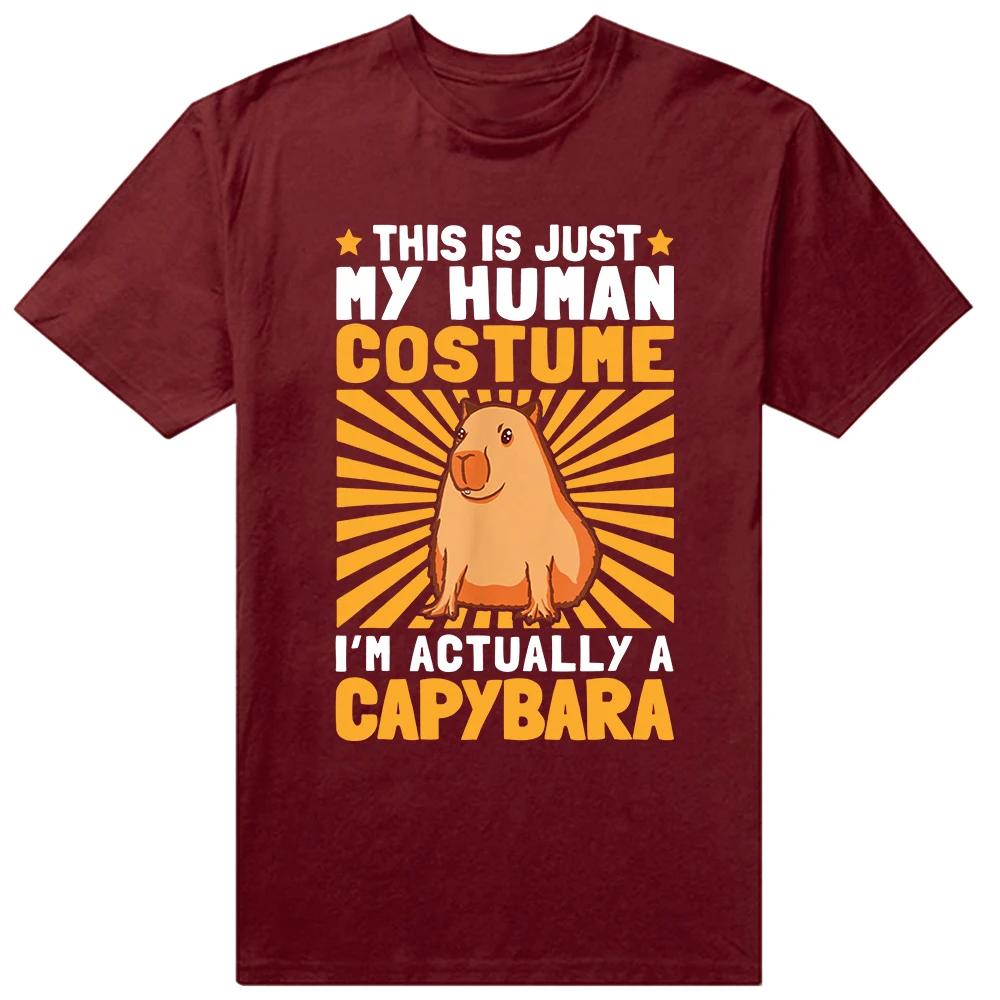 Retro Lustiges Capybara Don't Worry Be Capy T-Shirts Sommer Grafik Baumwolle Streetwear Kurzarm Geburtstagsgeschenke T-Shirt Männer