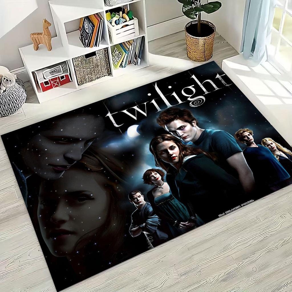 New Twilight Saga Isabella Edward Art Rug for Bedroom Living Room Sofa Home Doormat Decor, Large Kids Non-slip Floor Mat