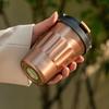 Tyeso 500ml Vintage Stainless Steel Vacuum Insulated Coffee Cup Portable Travel Thermos Mug with Handle Design for Daily Use