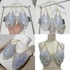 Beaded Body Chain Bra Multilayer Beads Chest Chain Body Accessories Jewelry for Women Girls Nightclub Raves Body Jewel