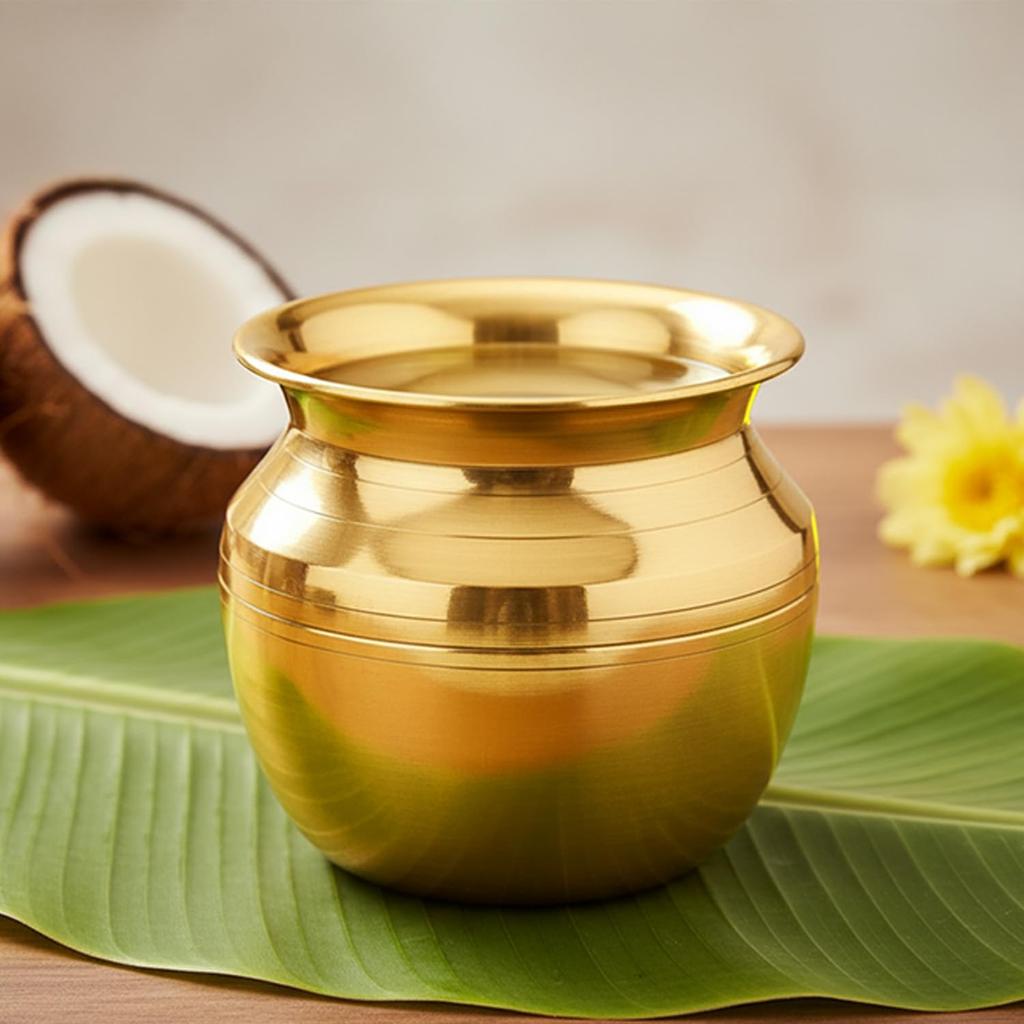 Lota/Kalash 100% Latón Puro para Puja (600 ml) |