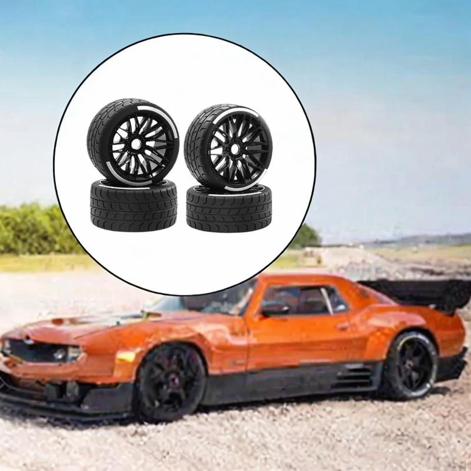 

4 Parts 1: 7 Skala RC Car Tire Spare Modification High -performance Set on Road for зелений
