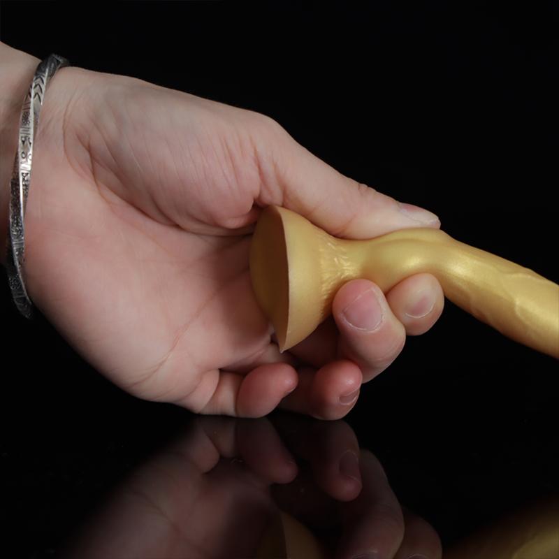 Základní ženská masturbátorka Zlatá mini psí dilda Realistická zvířecí penis Měkký malý vlčí penis Anální sexuální hračky pro ženy 18+