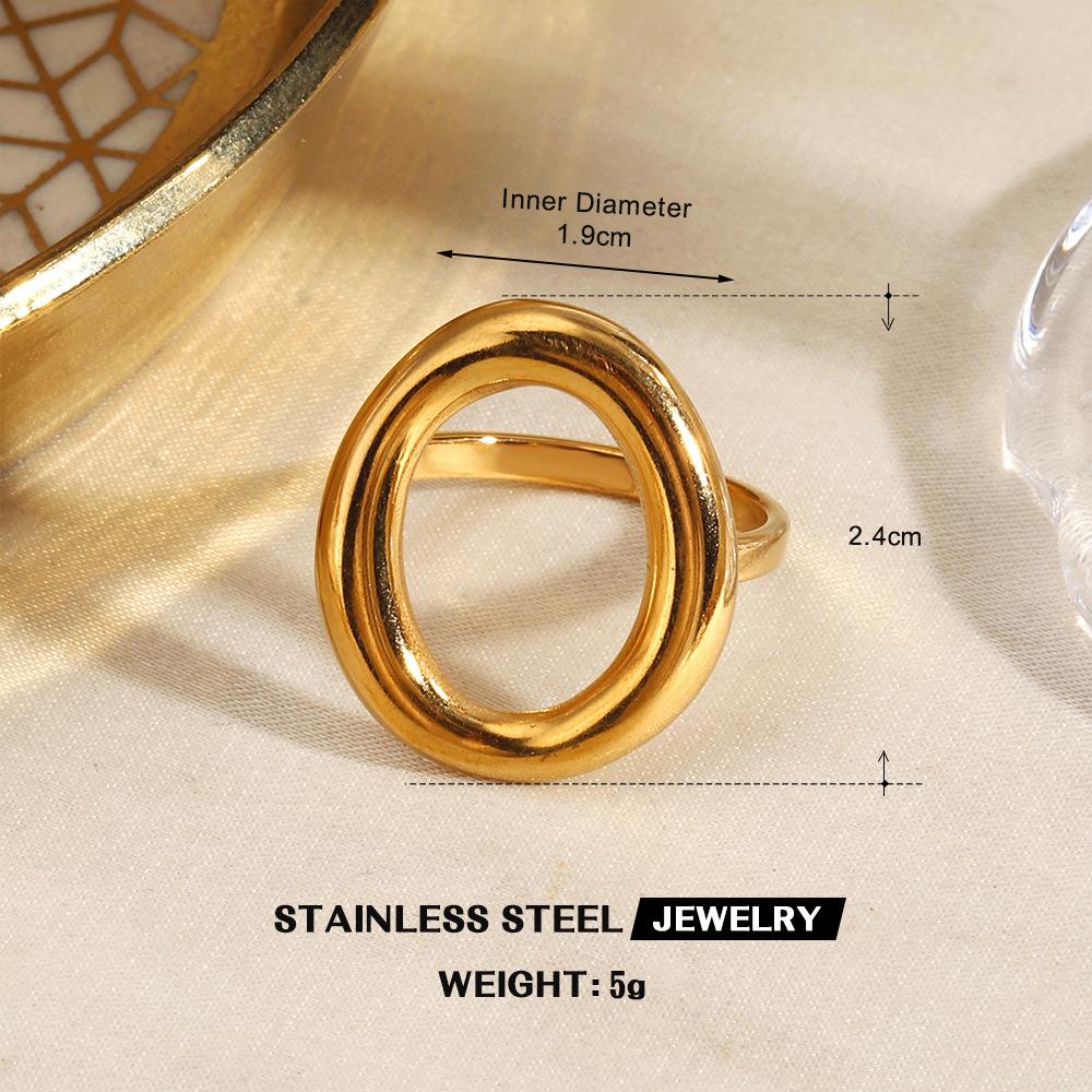 Personalisierte Edelstahl-Linienringe für Damen, Geometrisch, Unregelmäßig, Offen, Minimalistisch, Stilvoll, Kein Verblassen, Bankett Schmuck, Geschenke