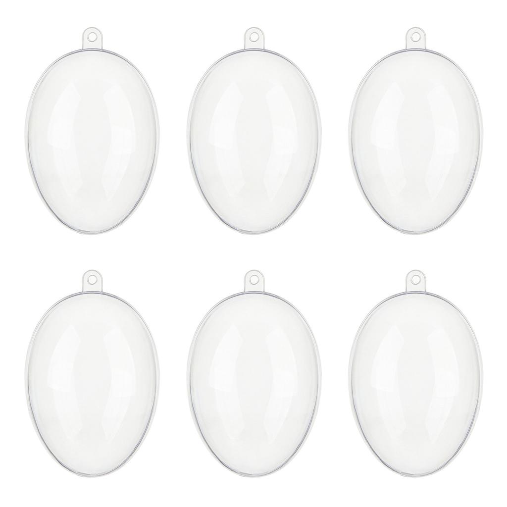 6 Pieces Clear Plastic Craft Ornaments Customizable Christmas Baubles for Tree Decoration Seasonal Displays Accessory