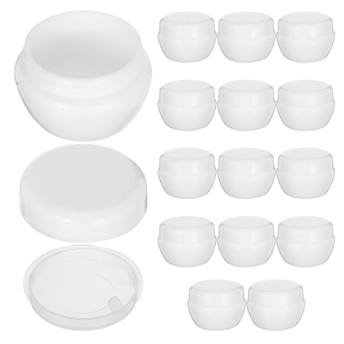 FRCOLOR 20g Cream Bottles, Set of 15, Plastic Cream Jars, Cosmetic Cases, Refillable Containers, Light-Proof Bottles for Hand Cream, Aromatherapy Crea