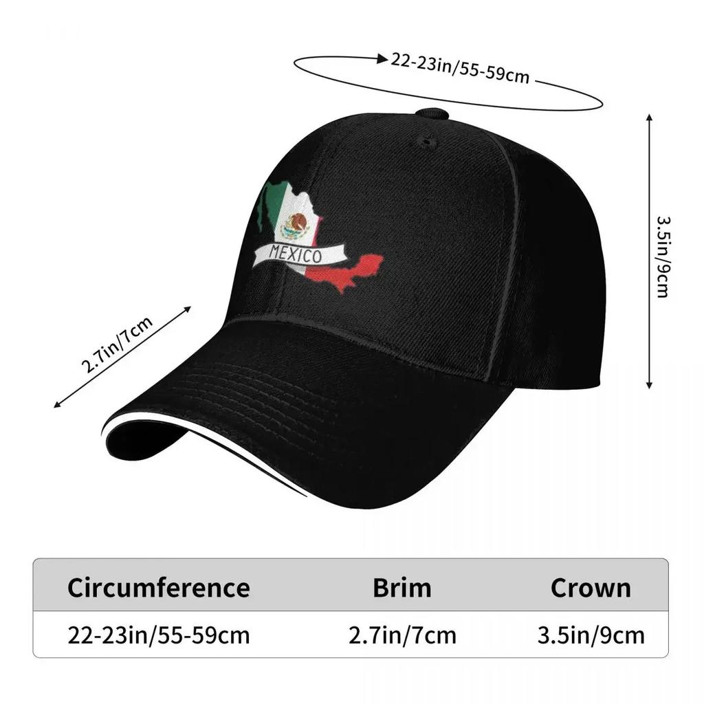 Mexico Flag Map Hiking Baseball Caps For Womens Printing Female Beach Coquette Hat Hip Hop Trucker Cap