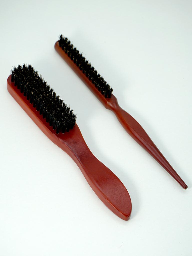 2pcs Premium Hairbrush with Wooden Handle-Reduces Frizz and Static- Scalp Massage Brush Set for All Hair Types
