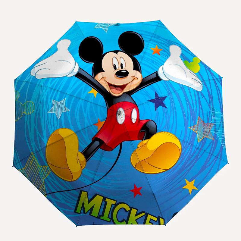 Mickey Mouse,Disney Automatic Umbrella - Tri-fold Portable Umbrella, Best Holiday Gift for Men and Women, Durable Iron Frame, Playful Design