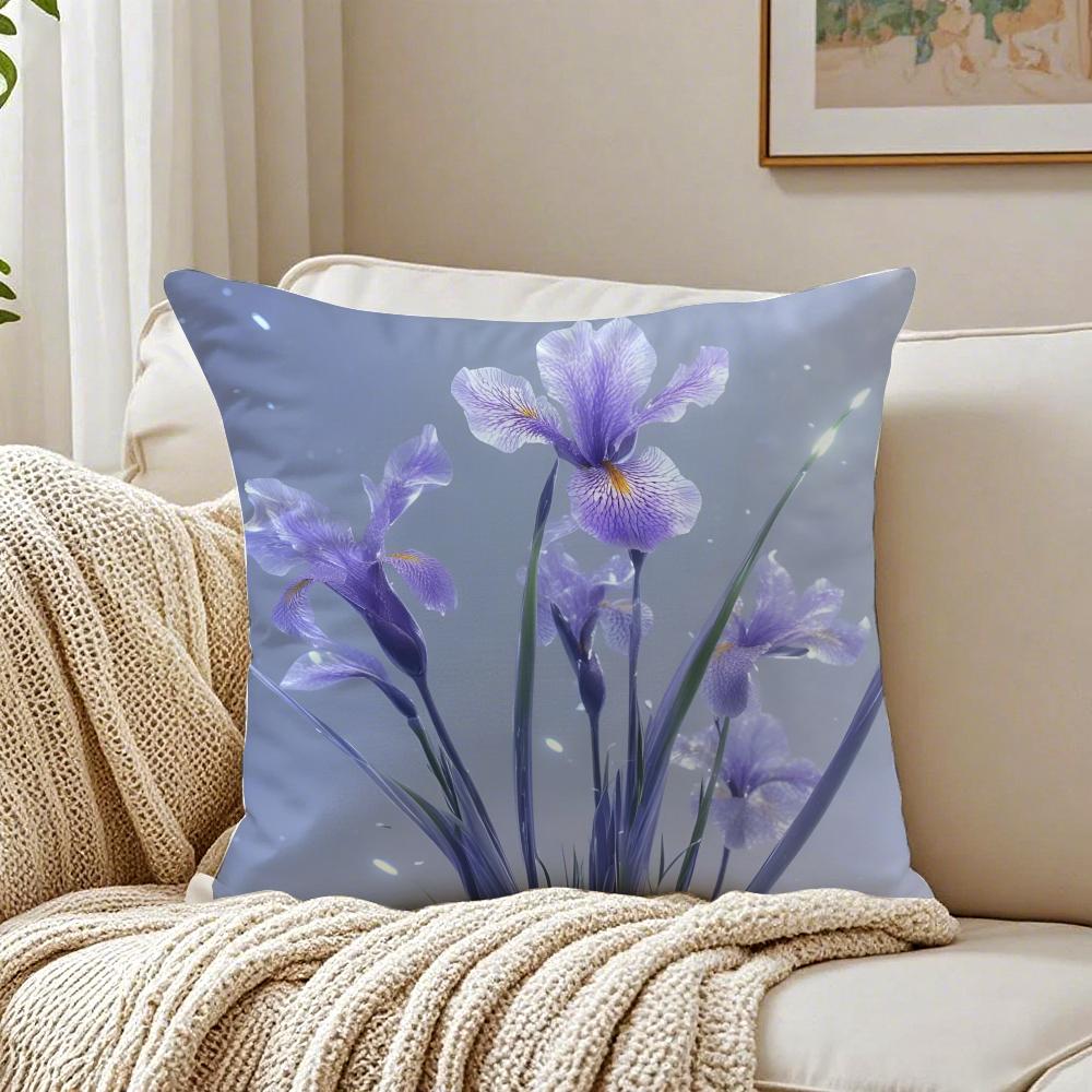 Elegant Franskt Konst Mode Iris Kuddfodral Örngott Dammskydd Vardagsrum Soffa Dekor Kudde Rum