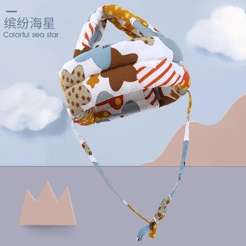 Casque de sécurité en maille dessin animé pour bébé et tout-petit Chapeau de protection pour la tête pour enfants pour la marche, le quatre pattes, les enfants qui apprennent à marcher Casquettes antichoc