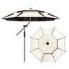 OEING 2.0m Double-Layer Fishing Umbrella with Cane Handle