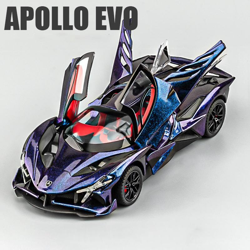 1/24 Apollo Project EVO Supercar Alloy Die Cast Toy Car Model Sound and Light Children's Toy Collectibles Birthday Gift