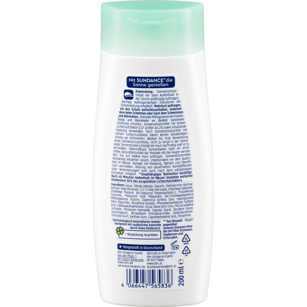Germany DM SUNDANCE Sundance Kids Sensitive Sun Milk LSF50+ 200ml