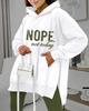 2024 Women's Casual Hooded Print Sweatshirt & Slit Pocket Pants Set - European/American Style