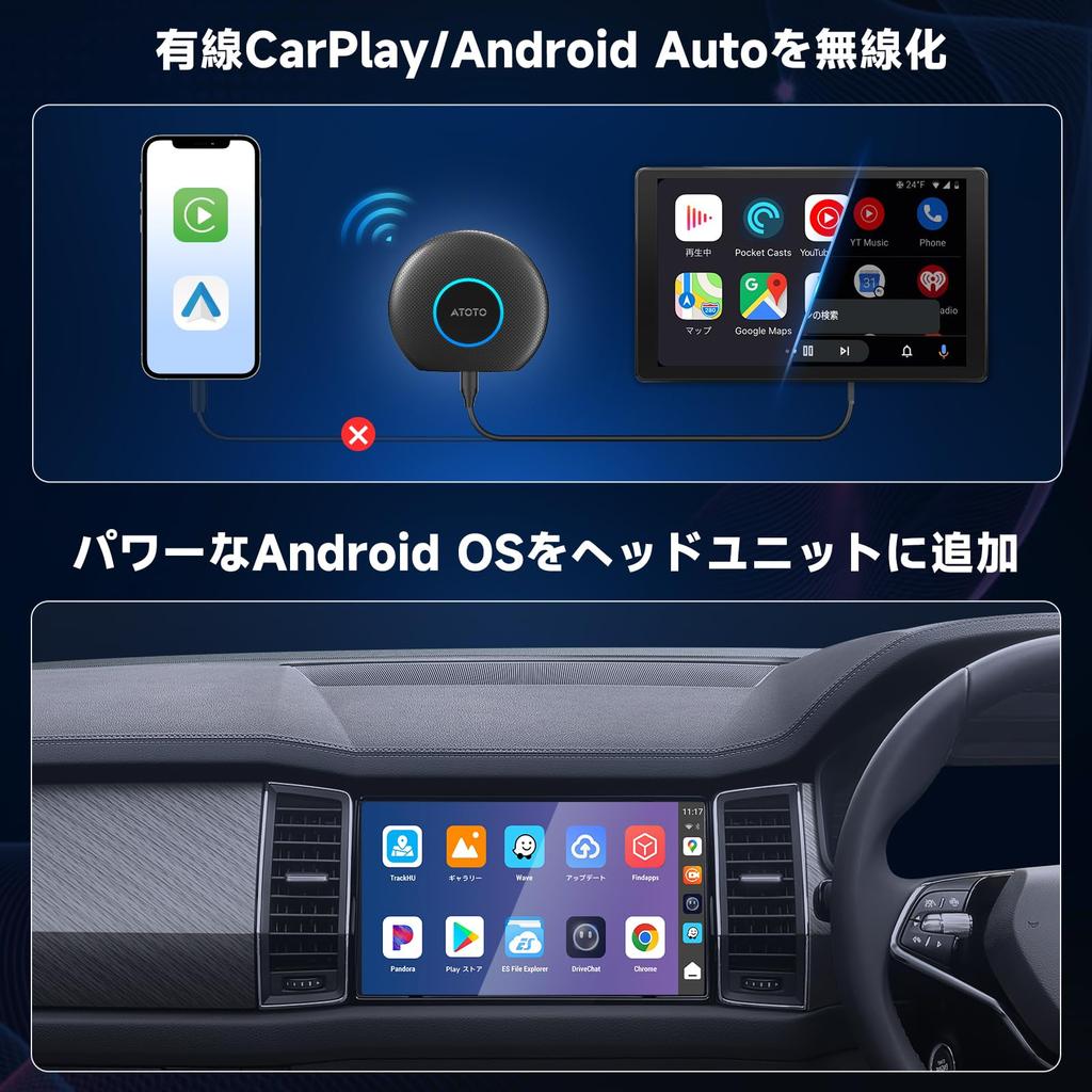MYATOTO Android 13 Ai CarPlay Auto 4G LTE SIM Bluetooth WiFi OTA TrackHU Easy CB6 CarPlay Wireless Box, Wireless/Android Wireless, Card, Built-in GPS,