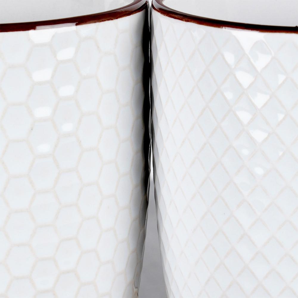 4x White Mugs for Drinking Coffee Tea Herbs Mug Set Gift Mug