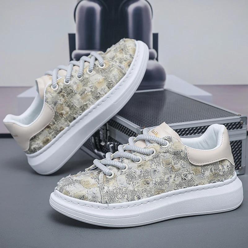 2024 Nauji Pavasario ir Rudens Porų Laisvalaikio Drobės Sportbačiai Madingi Vyriški Bėgimo Bateliai Didelis Dydis Plius Dydis 39-44 Aukštį Didinantys