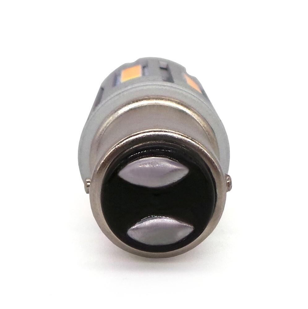 2 pezzi lampadina P21/5W LED BAY15D 12-24V 21/5W bianco-arancione senza errore Off-Road