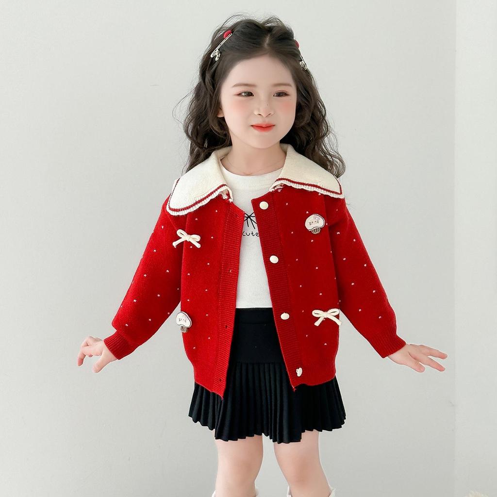 2025 New Korean-Style Girls' Knitted Wool Sweater - Spring/Autumn Collection