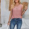 Women's Top Solid Color V-Neck Sleeveless Cut-out Vest