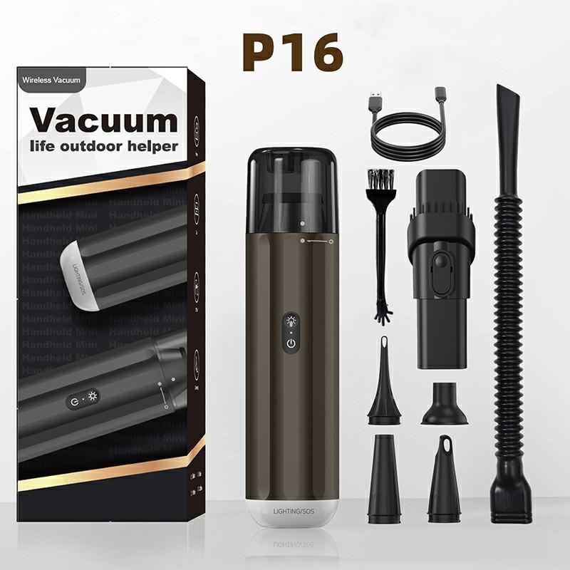 

P13 Multifunctional Car Vacuum Cleaner with 10000Pa Suction, Outdoor Lighting, Air Blowing, and Inflation.