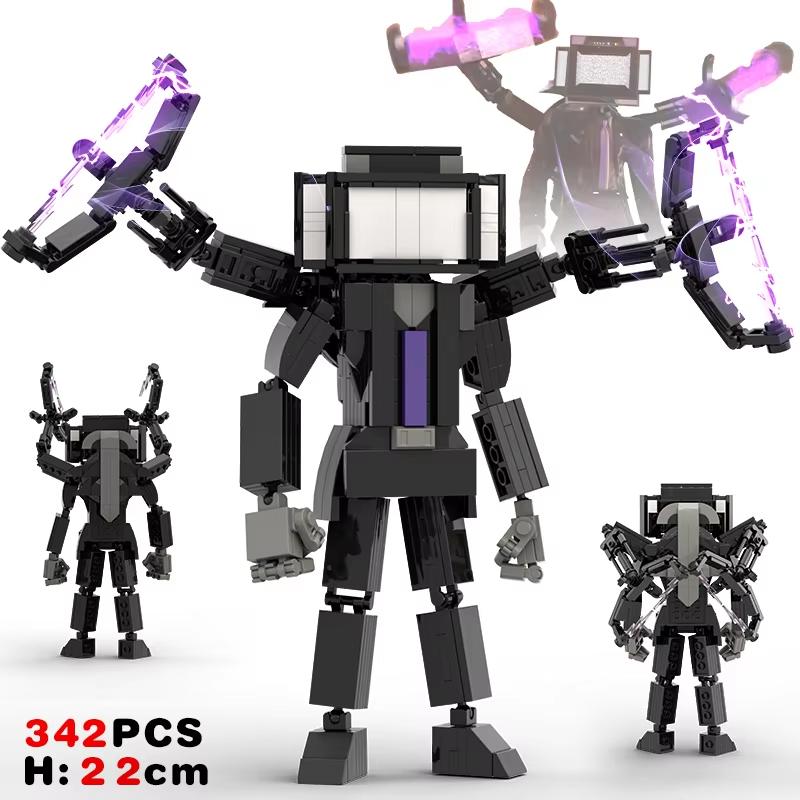 MOC Latest Version Skibidi Toilet Builing Blocks Action Figure Titan Speakerman Clock Cameraman Bricks for Birthday Xmas Gifts