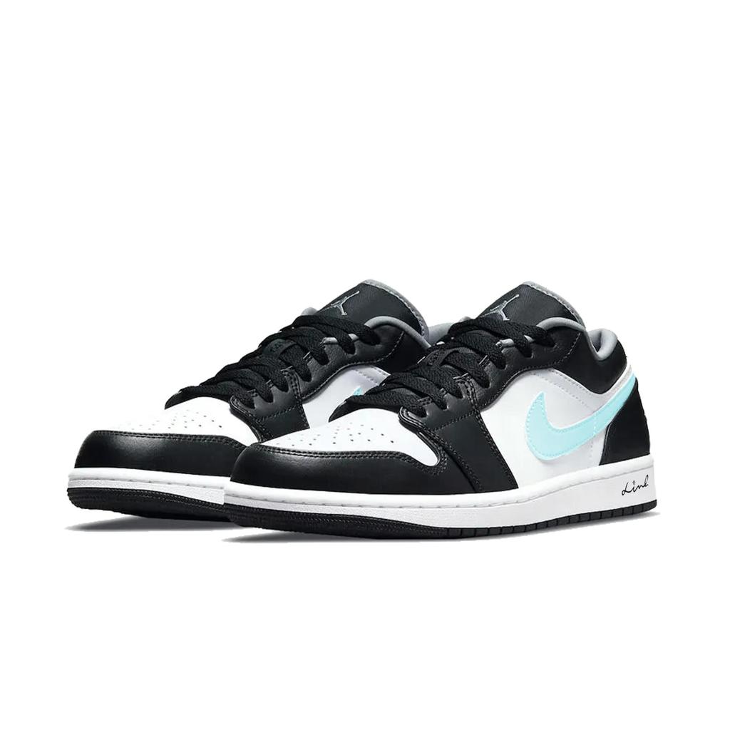 Jordan Air Jordan 1 Tiffany AJ Abrasion Resistant Low top Vintage Basketball Shoes Unisex Black Green 553558-040(Team855-)