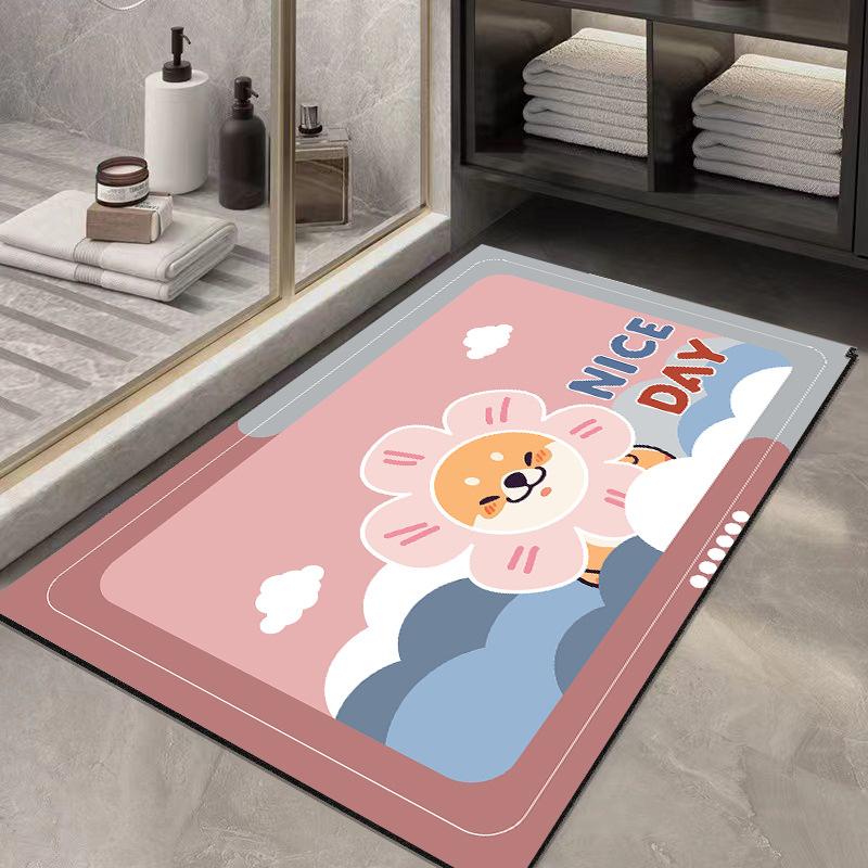Diatomaceous Mud Mat Resistant To Dirty Toilet Door Simple Air Moisture-wicking Mat Home Toilet Quick Drying Easy To Take Care of Non-slip Mat