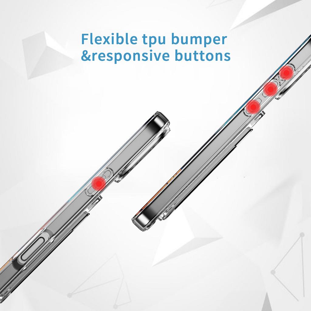 For iPhone 16 Pro Max Clear Case TPU+PC+Acrylic Cell Phone Case with Card Holder