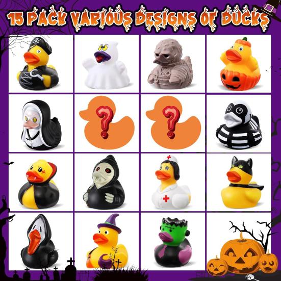 Halloween Advent Calendar 13 Horror Ducks 12 Mysterious Characters New Year Calendar Thrilling Rubber Duck Calendar Box