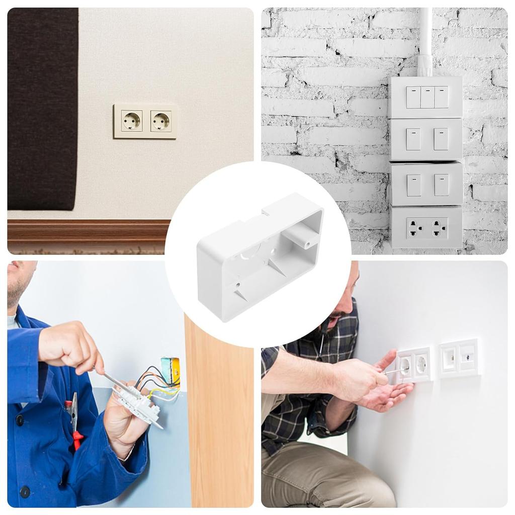 5pcs Outlet Junction Box, Wall Socket Boxes, 1 Gang Electrical Box, External Installation Box, Plastic Electrical Enclosure Box for Home