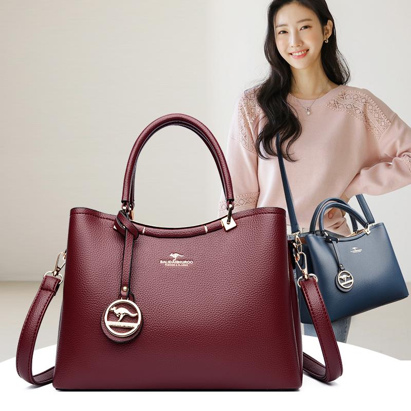 Large Capacity Women's Handbag with Soft PU Leather Material Fashionable Shoulder Bag, Solid Color Crossbody Bag Suitable for Travel and Shopping