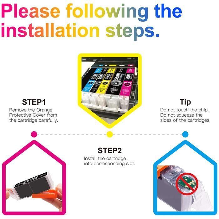 550 551 XL Cartouches d'encre UNIWORK 20 Pack Compatibles pour Canon PGI-550/551XL pour Pixma MX725 MX920 MX925 iX6850 iP7200 iP7250