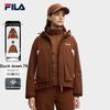 FILA Original Fashion Retro Casual Versatile Soft Comfortable Two-Piece Down Jacket Women outerwear Magnolia-Brown F11W549913FBN