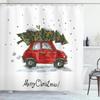 Christmas Shower Curtain Fireplace Gifts&Socks New Year Holiday Bathroom Decor Red Shower Curtains for Christmas Bathroom Sets