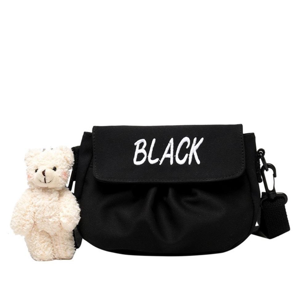 Trendy Fashionable Letter Crossbody Bag Canvas Simple Shoulder Bag Square Mobile Phone Bag Women's Fashion