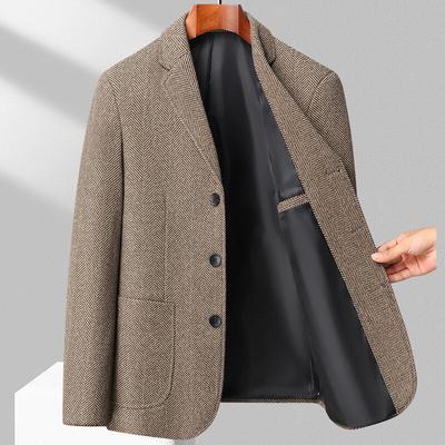 Blazer Masculino de Negócios Elegante Cavalheiro Versão Coreana do Estilo Britânico Lazer Slim Cor Sólida Casamento Trabalho Blazer