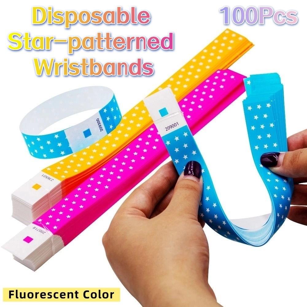100Pcs Waterproof Disposable Wrist Strap Synthetic Paper Party Bracelets  Party
