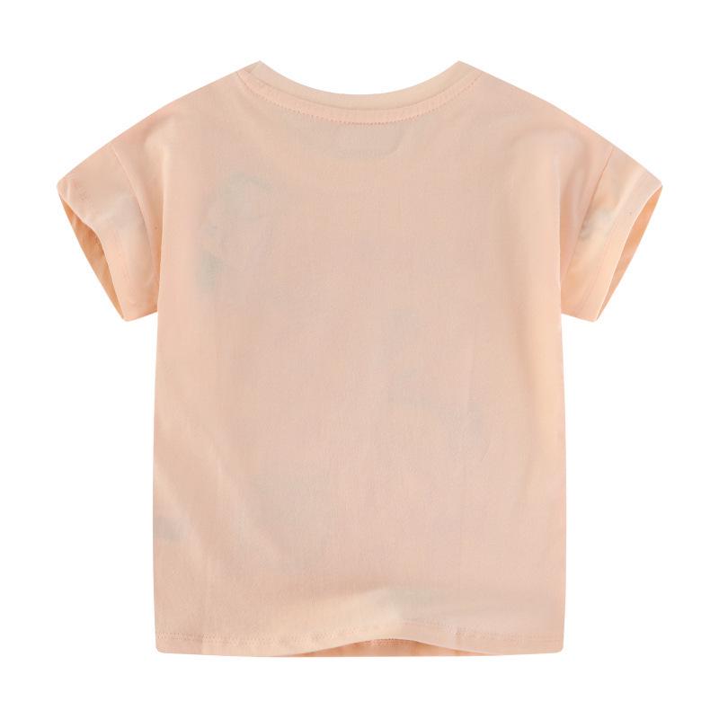 Children's Striped Flare Pants & Short Sleeve T-Shirt Set for Spring/Summer