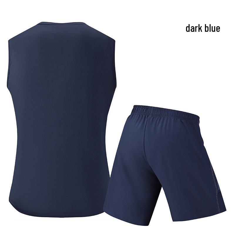 Men's Summer Ice-Cooling Sports Set: Short-Sleeved T-shirt & Sleeveless Vest with Shorts