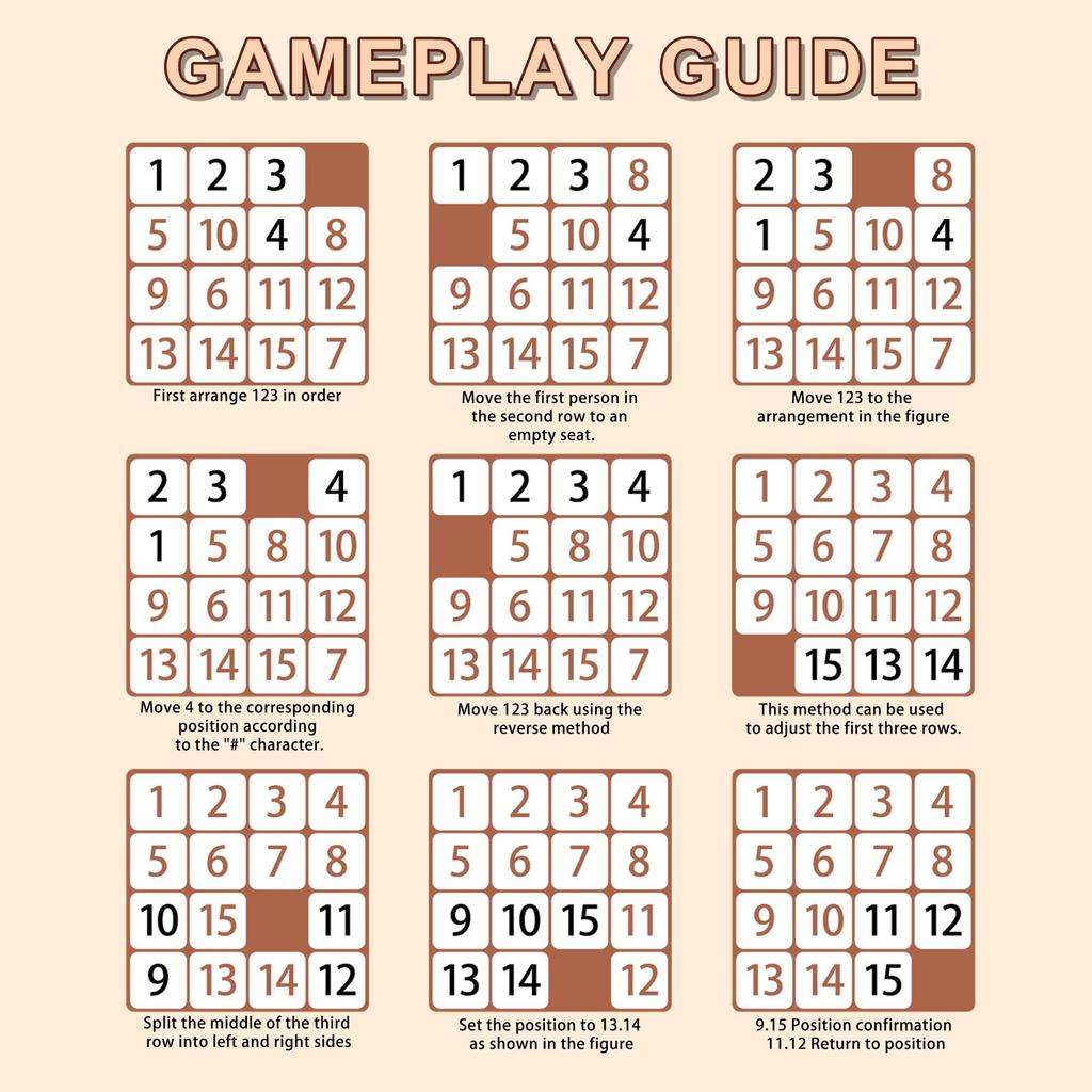 AIUAZA Wooden Number Sliding Puzzle, Brain Teaser Toy Tangram Game, Continuing Puzzle Board Game, Educational Toy for Kids and Adults (Trumpets 1-8)