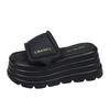 Fashion 8CM Slippers Women Fashion Platform Wedges Ladies Shoes High Chunky Slides Woman 2025 Summer Outdoor Beach Shoes Flat Sandals