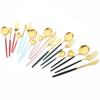 36Pcs Matte Stainless Steel Cutlery Set Mint Gold Dinnerware Set Knife Forks Coffee Spoon Silverware Western Kitchen Tableware